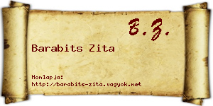Barabits Zita névjegykártya