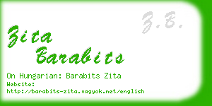 zita barabits business card